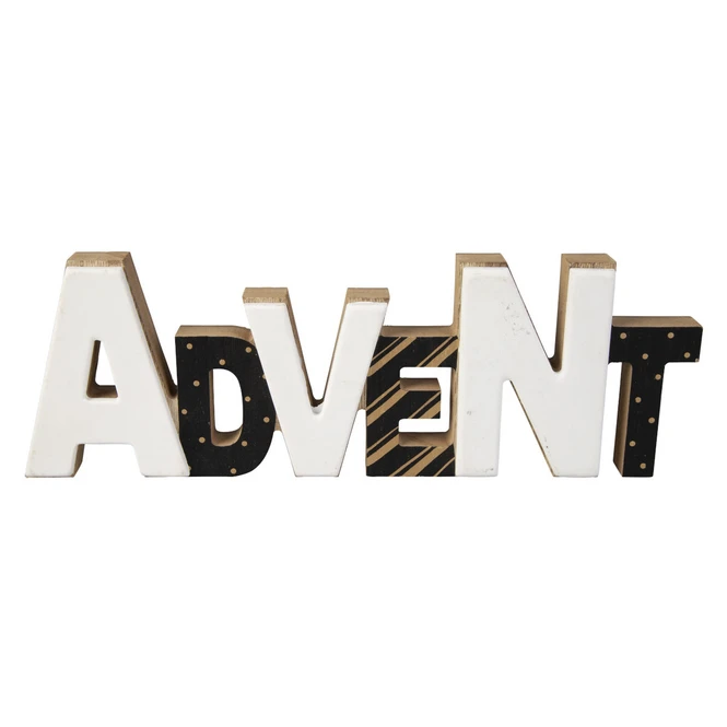 Deko-Schriftzug - Advent - Aus Holz - Ca. 31 X 2,5 X 10,5 Cm
