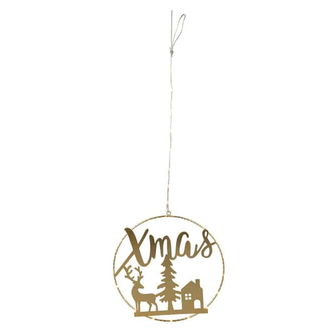 LED-Dekohänger - Kreis - Ø = Ca. 30,5 Cm - Verschiedene Aufschriften