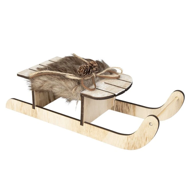Deko-Schlitten - Aus Holz - Ca. 25 X 9,5 X 6,5 Cm