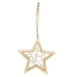Dekohänger - Stern - Aus Holz - Ca. 26 X 15,5 Cm