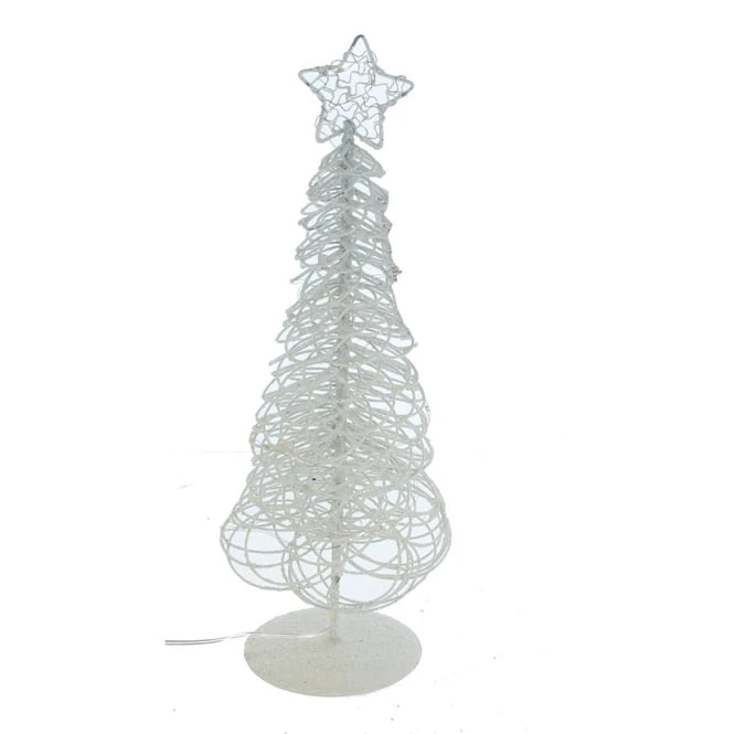 Baum Weiß Mit LED - Ca. 30 Cm