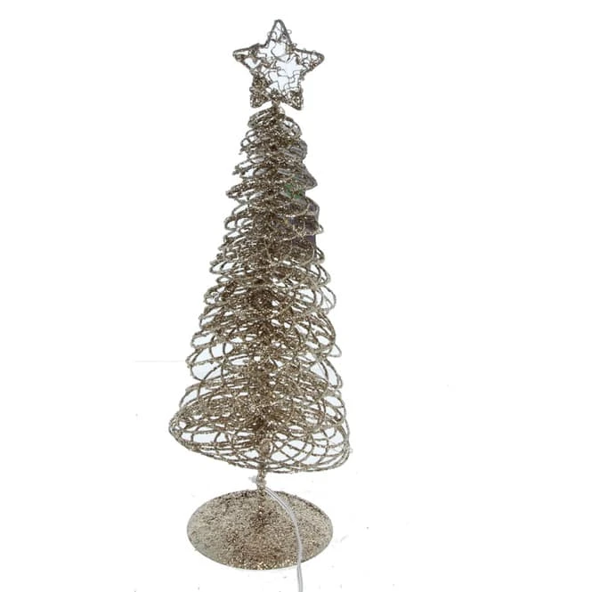 Baum Gold Mit LED - Ca. 30 Cm