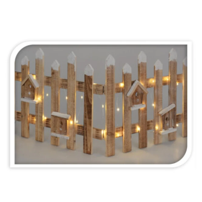LED-Zaun - Aus Holz - Ca. 98 X 4 X 40 Cm