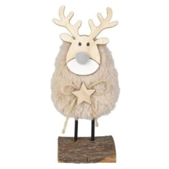 Rentier - Aus Holz - Ca. 8,5 X 4,5 X 19 Cm