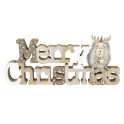 Deko-Schriftzug - Merry Christmas - Aus Holz - Ca. 30 X 2 X 12 Cm