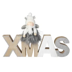 Deko-Schriftzug - XMAS - Aus Holz - Ca. 26 X 2 X 16 Cm