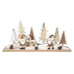 Standdeko - Nikoläuse - Aus Holz - Ca. 34 X 6 X 15,5 Cm