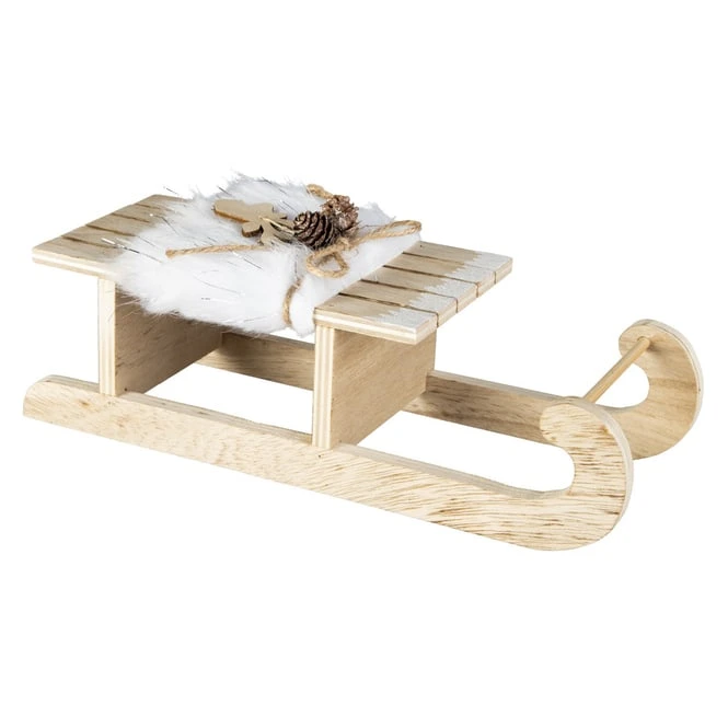 Deko-Schlitten - Aus Holz - Ca. 28 X 10 X 8 Cm