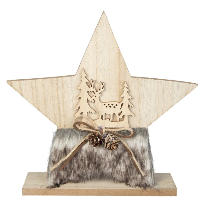 Dekostern - Aus Holz - Ca. 22 X 5 X 21 Cm