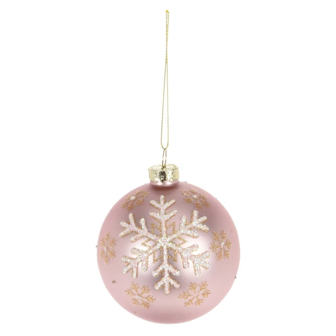 Christbaumkugel - Schneeflocken - Aus Glas - Ø = Ca. 8 Cm - 1 Stück