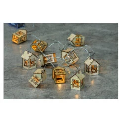 10er LED-Lichterkette - Häuschen - Ca. 135 Cm - Rehe