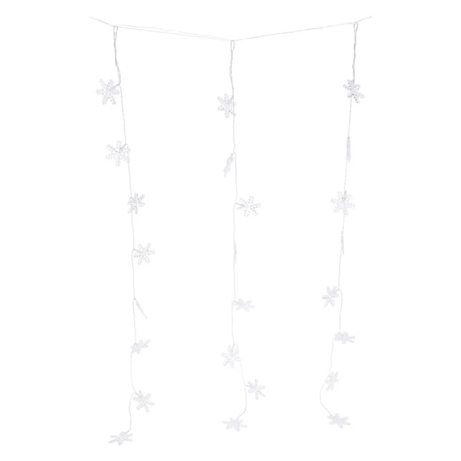 40er LED-Lichtervorhang - Schneeflocken - Ca. 100 X 96 Cm