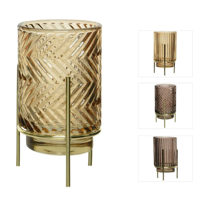 Teelichtglas - Ca. 9 X 15,5 Cm - 1 Stück - Braun – Bild 3