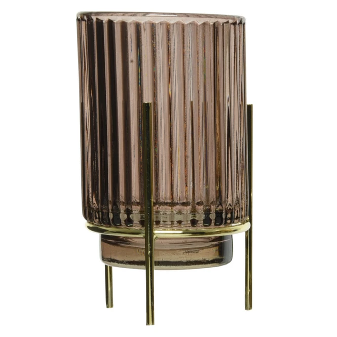 Teelichtglas - Ca. 9 X 15,5 Cm - 1 Stück - Braun – Bild 2