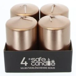 Stumpenkerzen - Ca. 5 X 8 Cm - Kupfer - 4 Stück