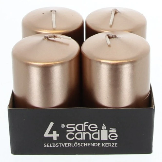 Stumpenkerzen - Ca. 5 X 8 Cm - Kupfer - 4 Stück