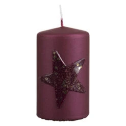 Stumpenkerze - Noel - Ca. 6 X 10 Cm - Dunkelrot