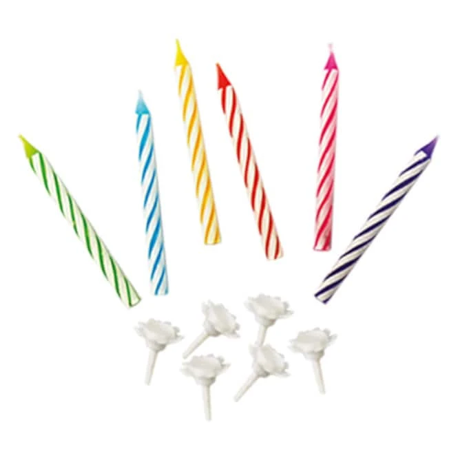 Procos Geburtstagskerzen - Inkl. Halter - 20 StĂŒck