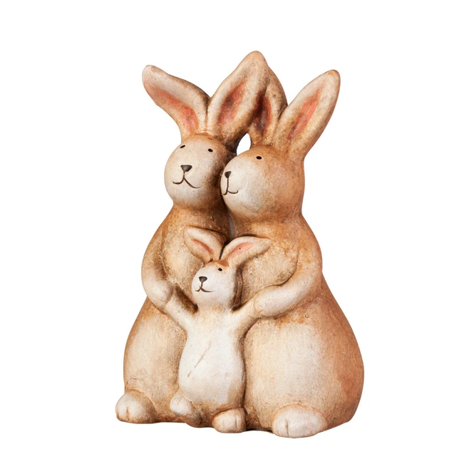 Hasenfamilie - Aus Keramik - Ca. 10,5 X 8,5 X 15,5 Cm