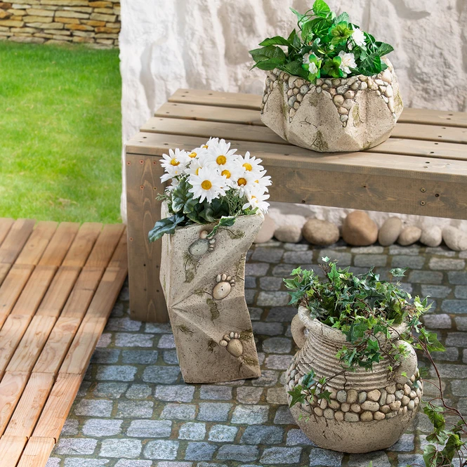 Pflanzgefäß - Säule - Aus Magnesia - Ca. 20 X 23 X 39,5 Cm – Bild 2