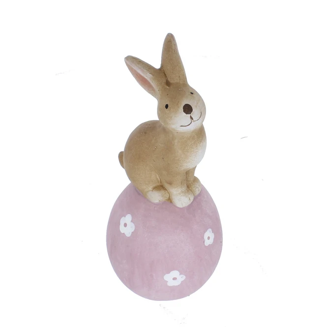 Hase Auf Ei - Aus Keramik - Ca. 8 X 6,5 X 15 Cm - 1 Stück – Bild 2