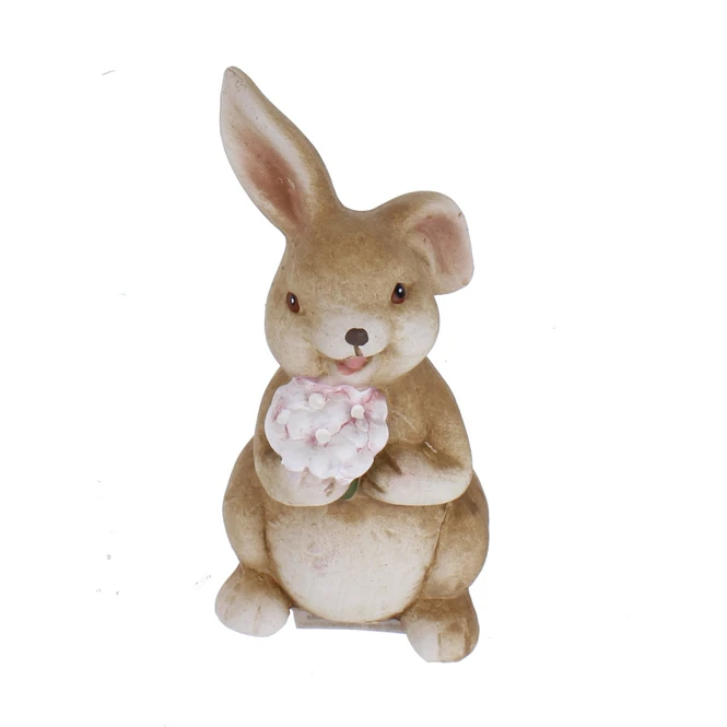 Hase Mit Blumen - Aus Keramik - Ca. 7 X 6 X 12 Cm - 1 StĂŒck â Bild 3