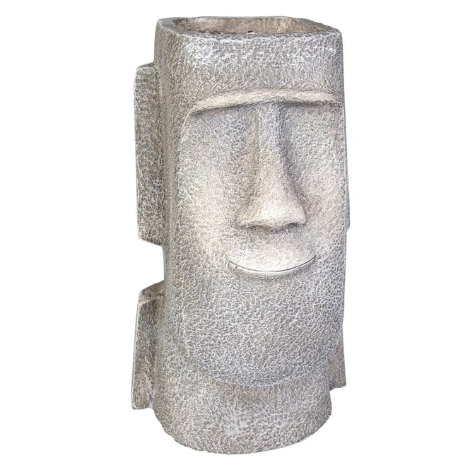 Pflanzgefäß - Steinkopf - Aus Magnesia - Ca. 26 X 24 X 42,5 Cm