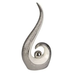 Standdeko - Aus Keramik - Ca. 16 X 9 X 33 Cm - Silber