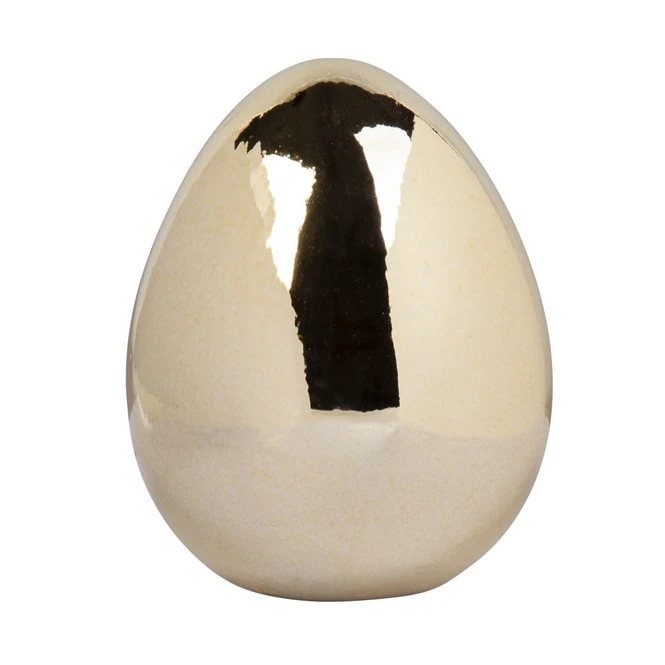 Deko-Ei - Gold - Aus Keramik - Ca. 8 X 8 X 10 Cm