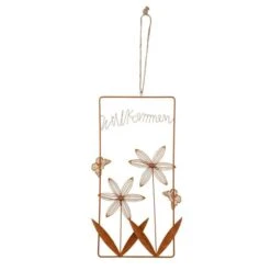 Dekohänger - Willkommen - Rostoptik - Aus Metall - Ca. 22 X 1,5 X 38,5 Cm