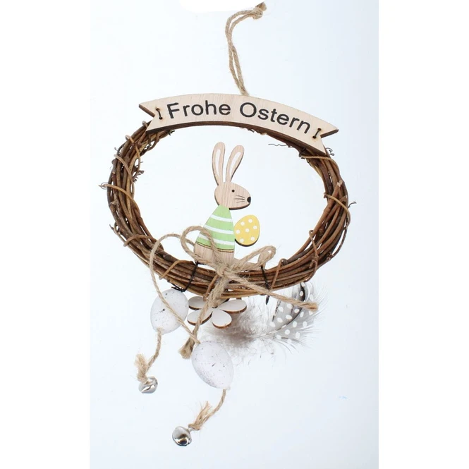 Dekokranz - Frohe Ostern - Aus Holz - Ca. 14 X 2 X 46 Cm