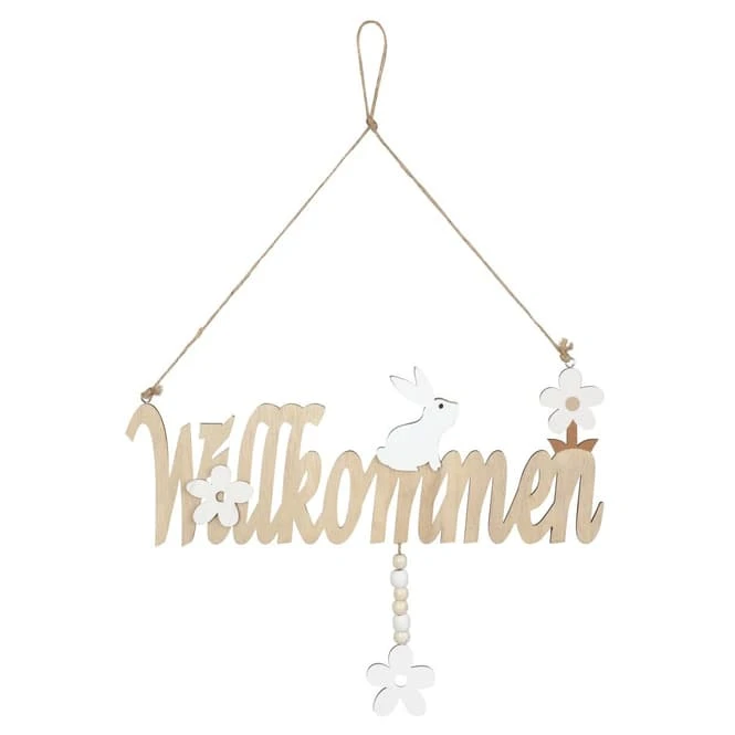 DekohÀnger - Willkommen - Aus Holz - Ca. 30 X 2 X 10 Cm