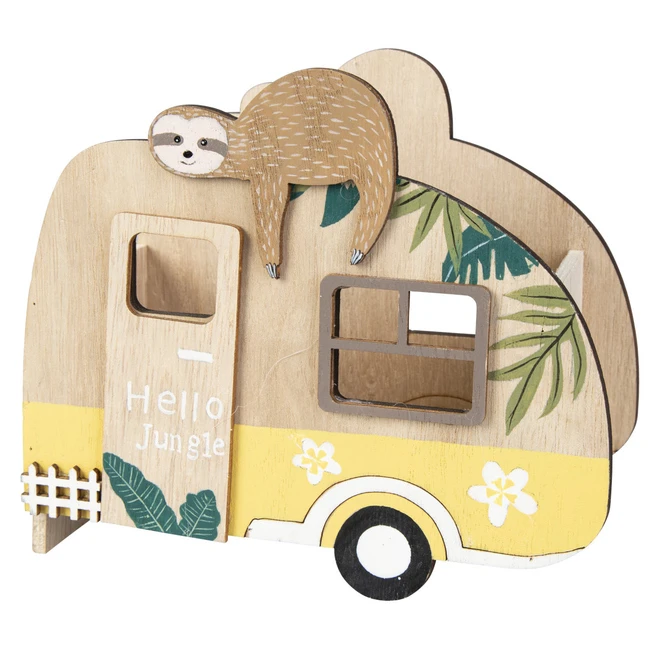 Dekokörbchen - Wohnwagen - Aus Holz - Ca. 16 X 9,5 X 18 Cm â Bild 2