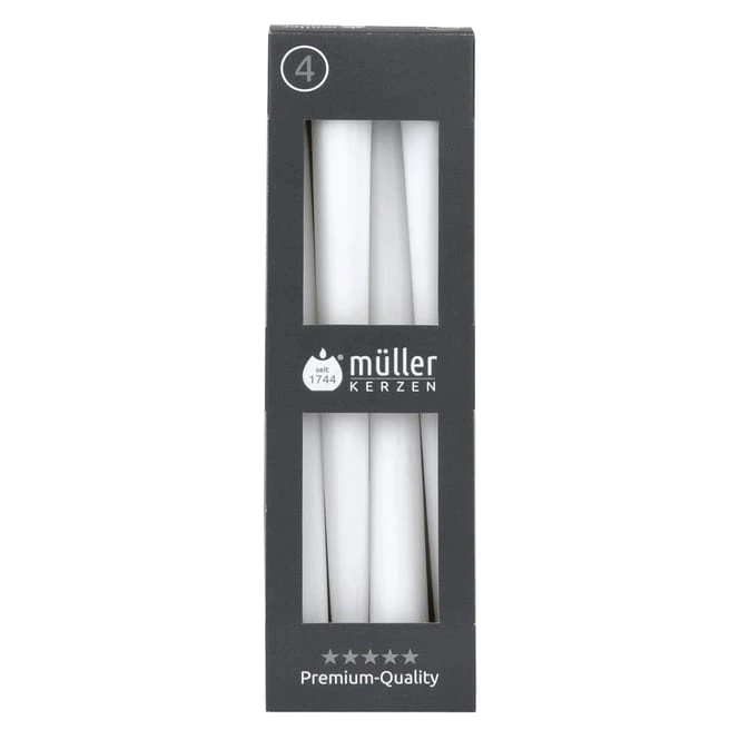Spitzkerzen - Ca. 2 X 24,5 Cm - Weiß - 4 Stück – Bild 2