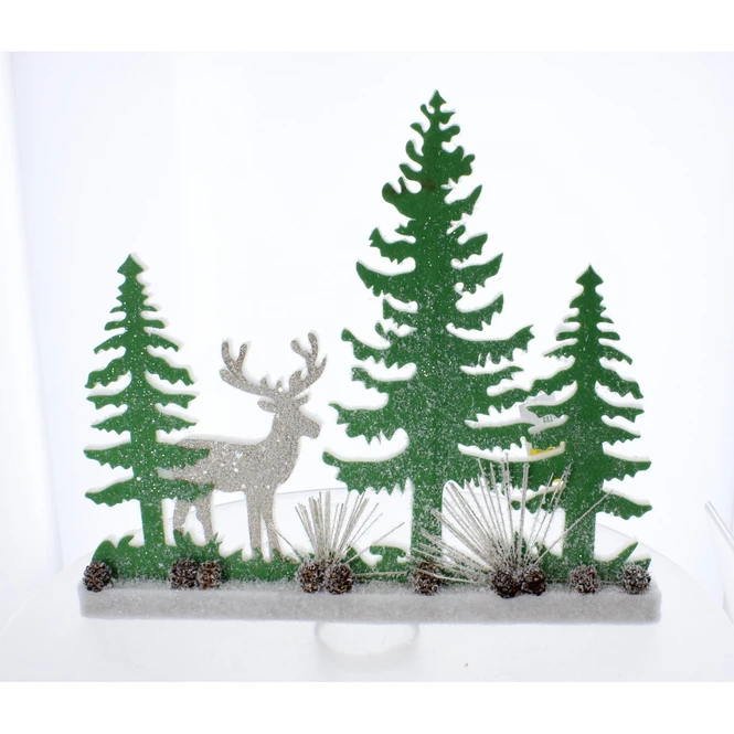 Standdeko - Hirsch Im Wald - Ca. 45 X 4 X 40 Cm