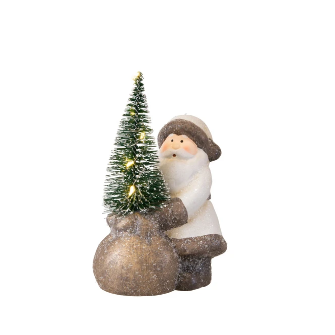 Nikolaus Mit LED-Baum - Aus Keramik - Ca. 11 X 6,5 X 13 Cm - 1 StĂŒck â Bild 2