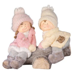 Winterkinder - Aus Magnesia - Ca. 47,5 X 25 X 42 Cm