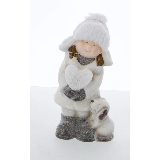 Winterkind Stehend Mit LED - Ca. 15,5 X 10,5 X 28 Cm - 1 StĂŒck