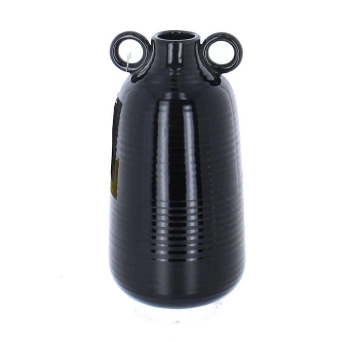 Vase Bauchig Schwarz - Ca. 10 X 10 X 19,5 Cm