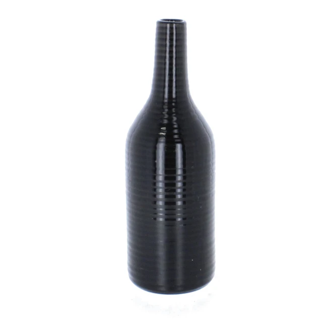 Vase Flasche Schwarz - Ca. 7 X 7 X 20 Cm