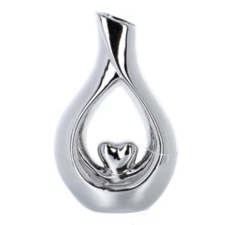 Vase Tropfensilhouette Silber - Ca. 16 X 6 X 25 Cm