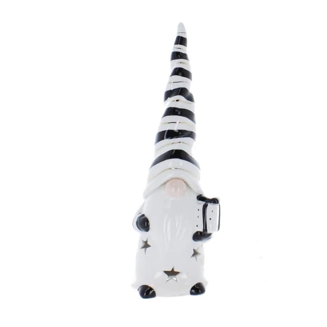 Windlicht Wichtel Schwarz/weiß - Ca. 10,5 X 8,5 X 30,5 Cm