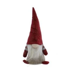 Wichtel Rot/grau/weiß Mit LED - Ca. 12 X 8 X 26 Cm