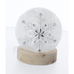 Kugel - Schneeflocke Mit LED - Ca. 10 X 10 X 9 Cm