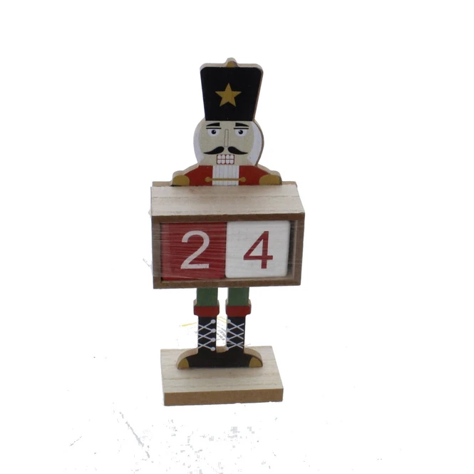 Adventscountdown Nussknacker - Aus Holz - 10,5x6x25 Cm