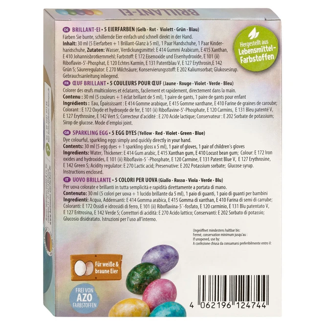 Eierfarben - Brillant-Ei - Schillernder Glanz - 5 Farben