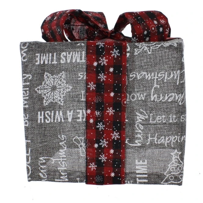 Geschenkbox Braun/rot Mit LED - Ca. 20 Cm