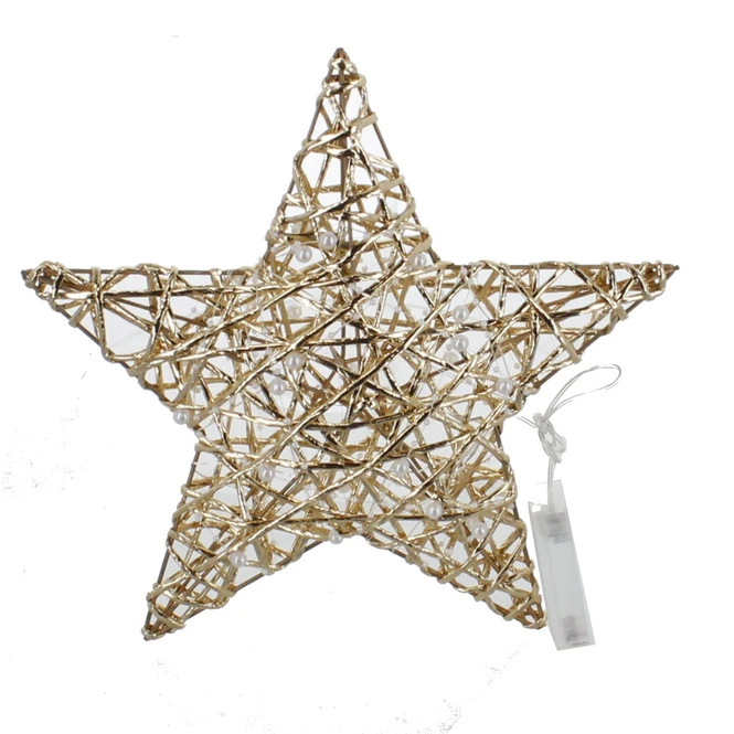 Stern Gold Mit LED - Ca. 30 Cm