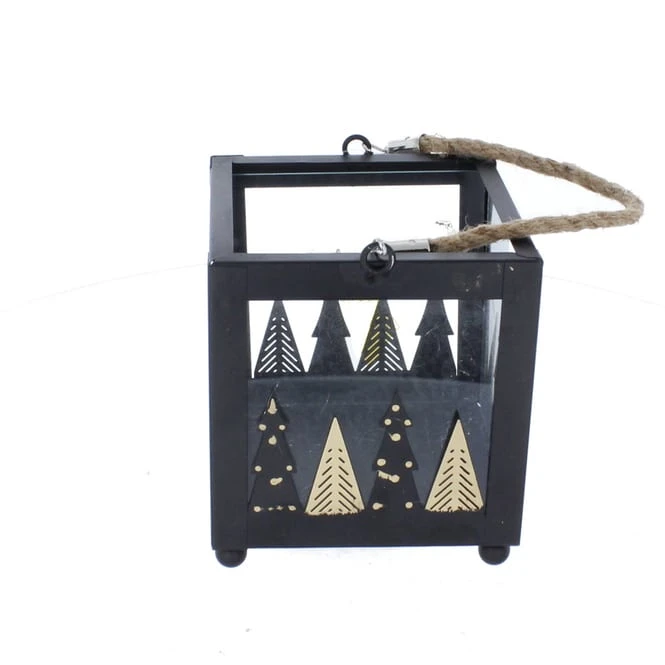 Laterne Mit BĂ€umen - Ca. 13 X 13 X 14,5/26,5 Cm