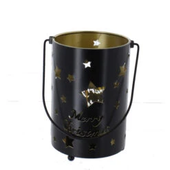 LED Laterne Merry Christmas - Aus Metall - 13x10,5x16/28 Cm